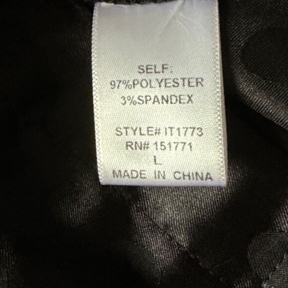 Le Lis Collection Tone On Tone Black Polka Dot Silky Top Large Holiday Classic - Picture 4 of 8